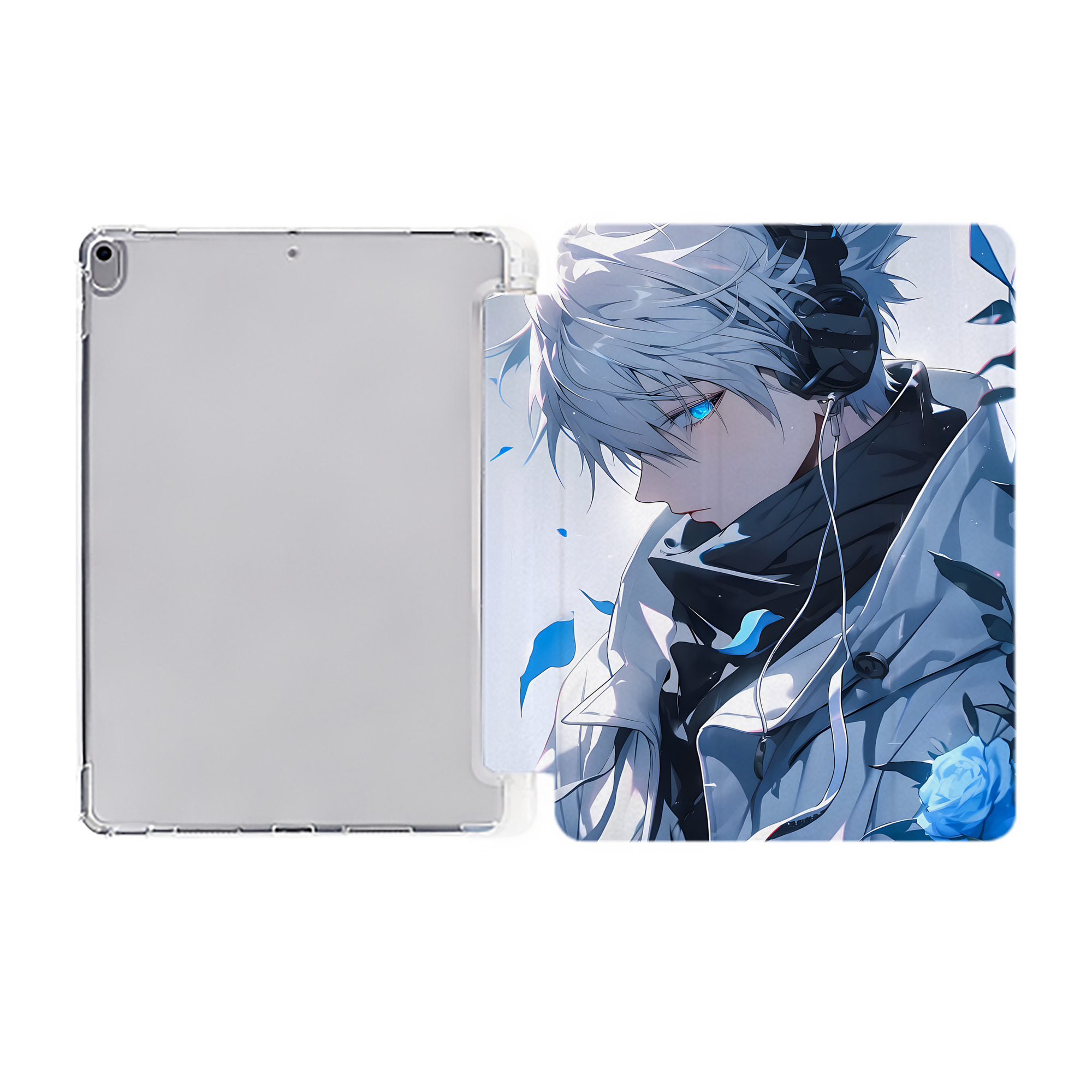 （画像用） 呪術廻戦 Jujutsu Kaisen IPad ケース ペン収納付き 三つ折りスタンド PUレザー×シリコン 対応機種9.5/10.5/10.9インチ